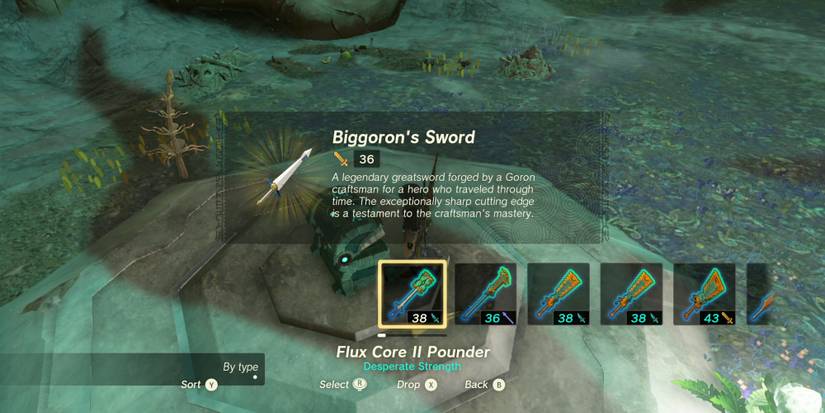 Link finding Biggoron's Sword in a chest