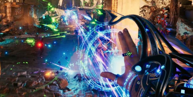 Blue Magic being cast in gameplay footage of Immortals of Aveum