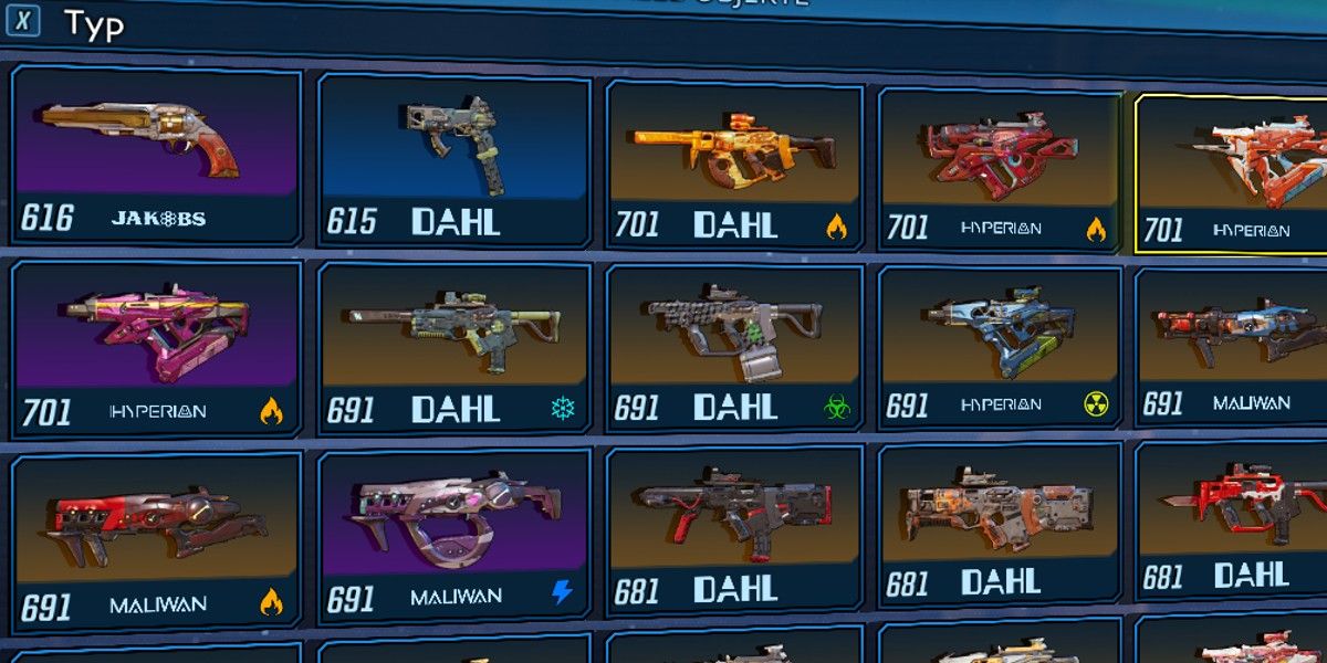 Borderlands 3 All Best Red Text Weapons mod legendary weapons in inventory screen