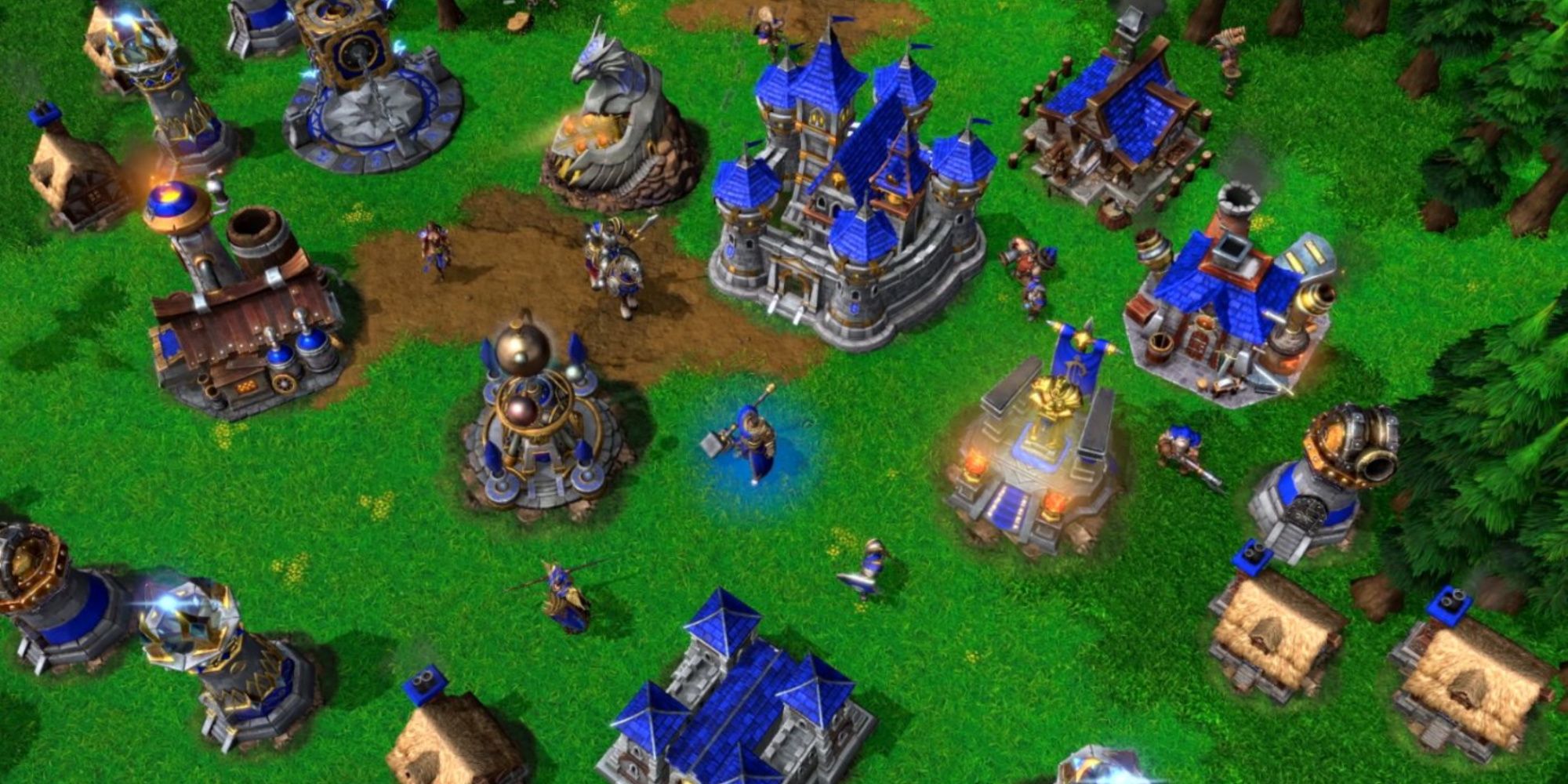 Building bases in WarCraft 3
