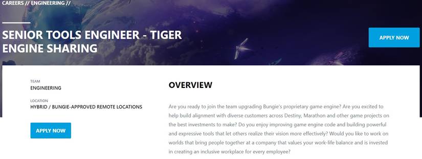 bungie job listing