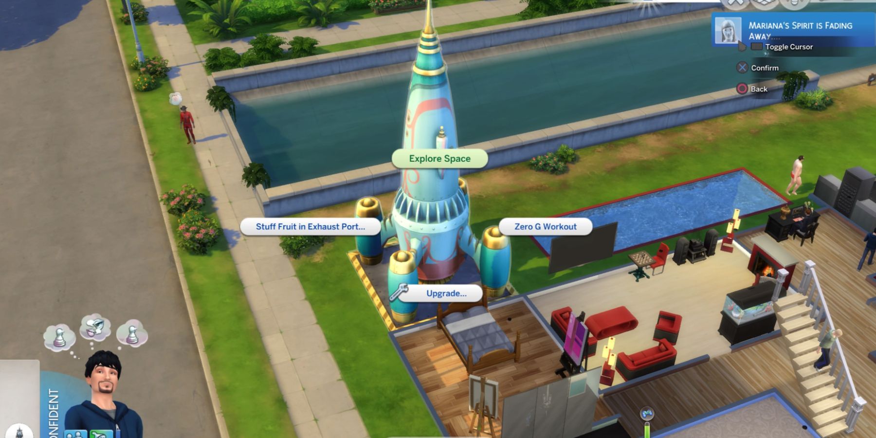 A rocket in The Sims 4