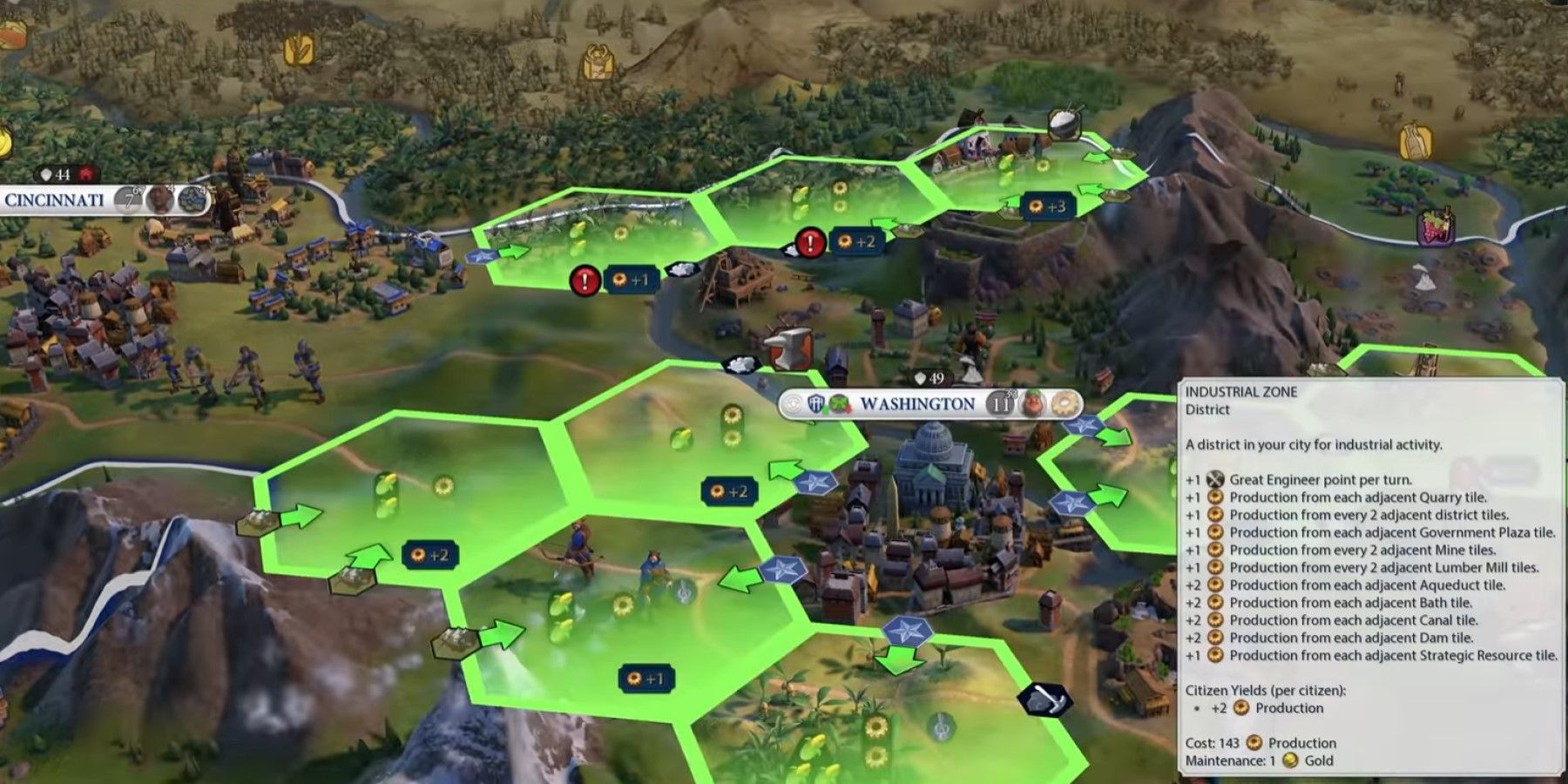 Civilization 6 Abraham Lincoln Industrial Zone