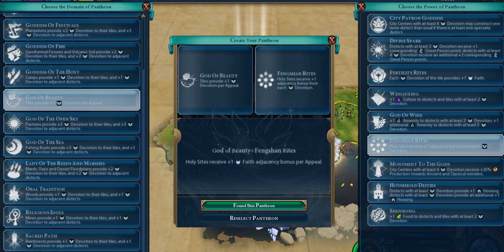 Civilization 6 Create Your Pantheon Mod