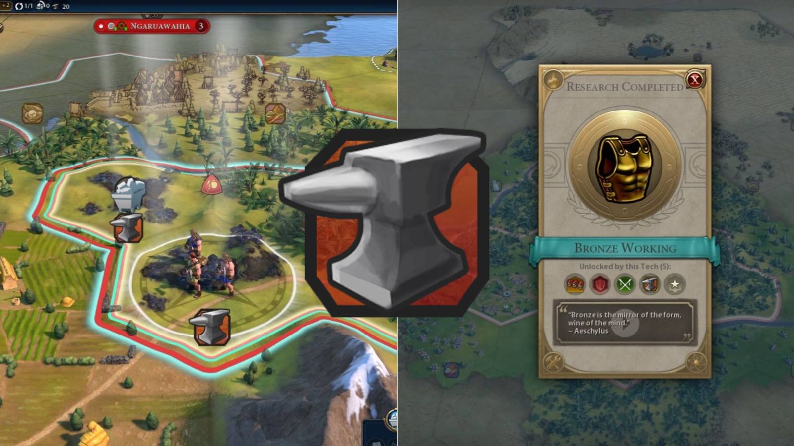 Civilization 6 Iron Icon, Bronze Working and Builders