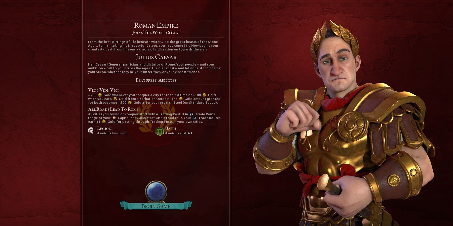 Civ 6 Julius Caesar Loading Screen