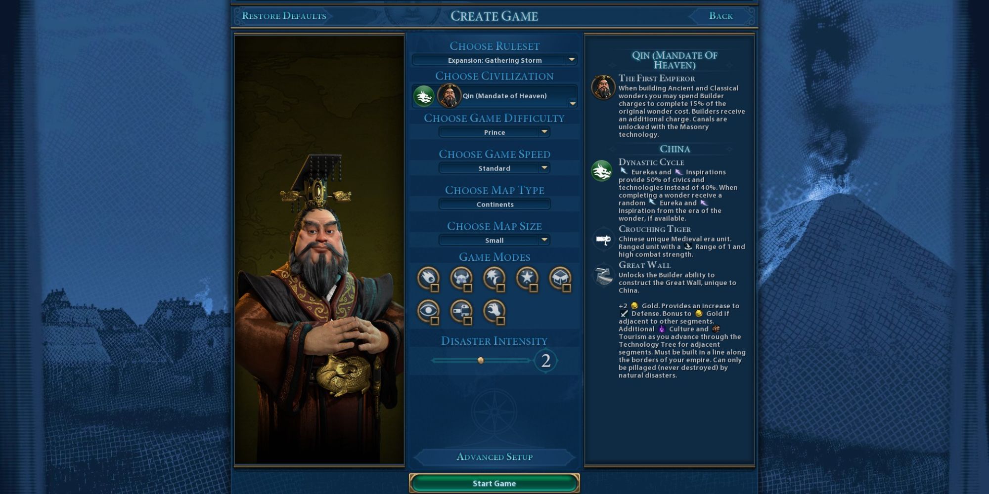 Civilization 6 Qin Shi Huang Leader Information