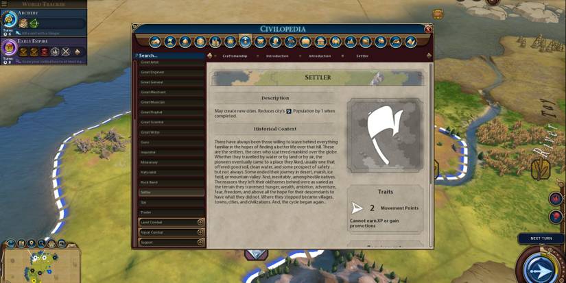 Civilization 6 Settler Information Page
