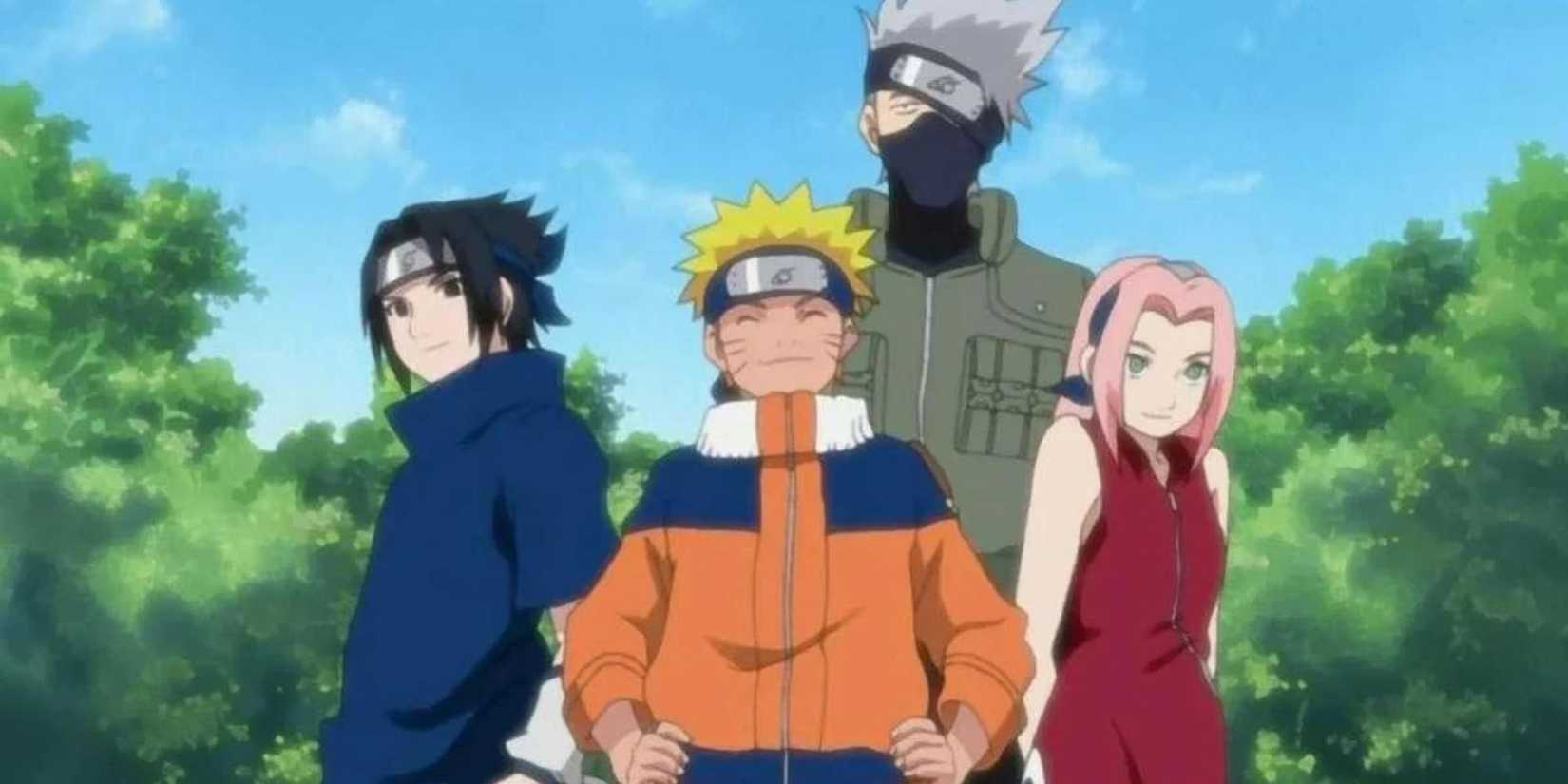 Classic Team 7: Naruto, Sasuke, and Sakura as genin.