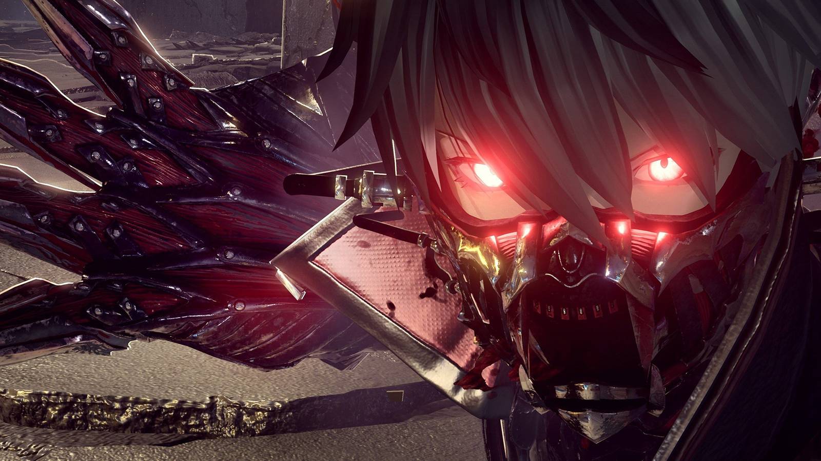 Close-up of the player character in Code Vein.