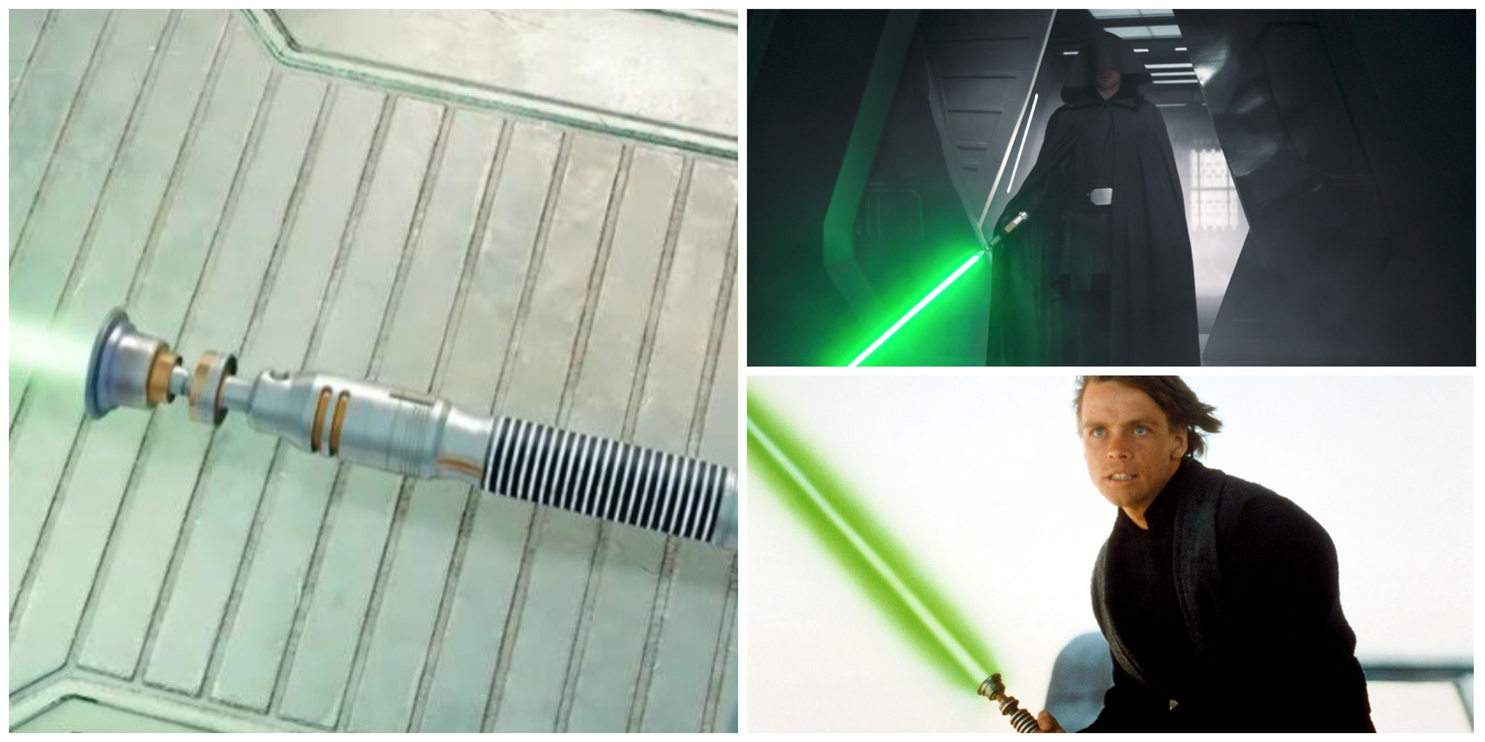 Luke sales with lightsaber