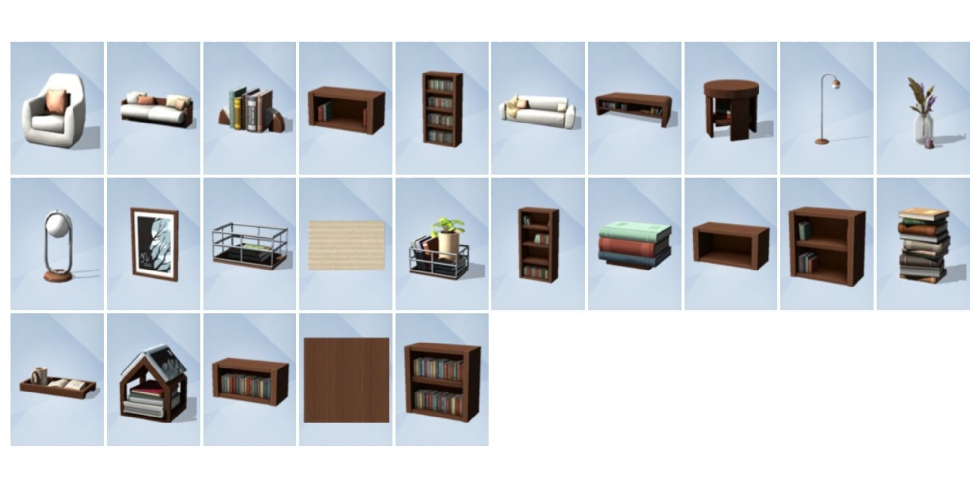 build mode items included with the book nook sims 4 kit