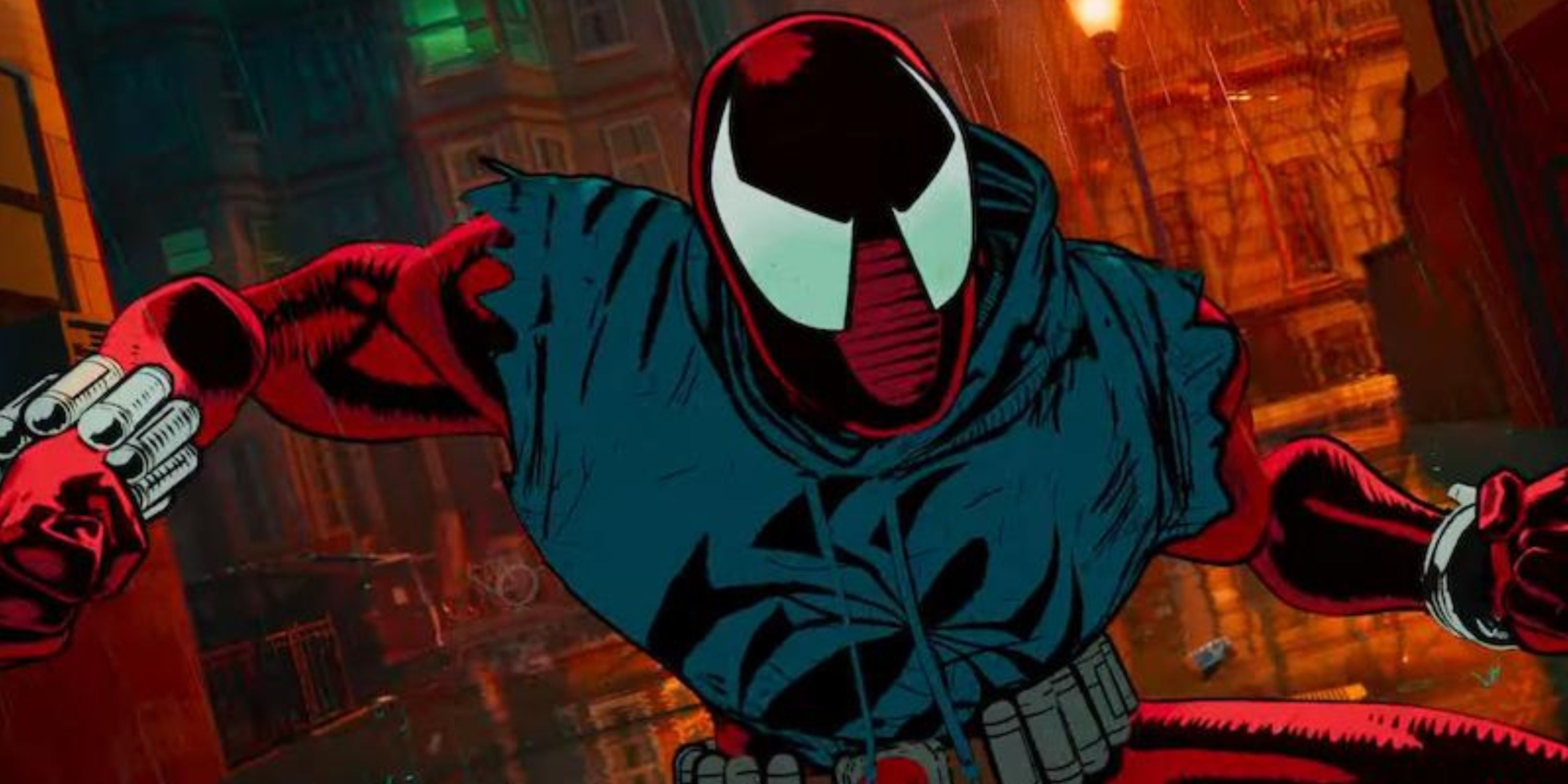 ben reilly as the scarlet spider played by andy samberg in spider-man: across the spider-verse