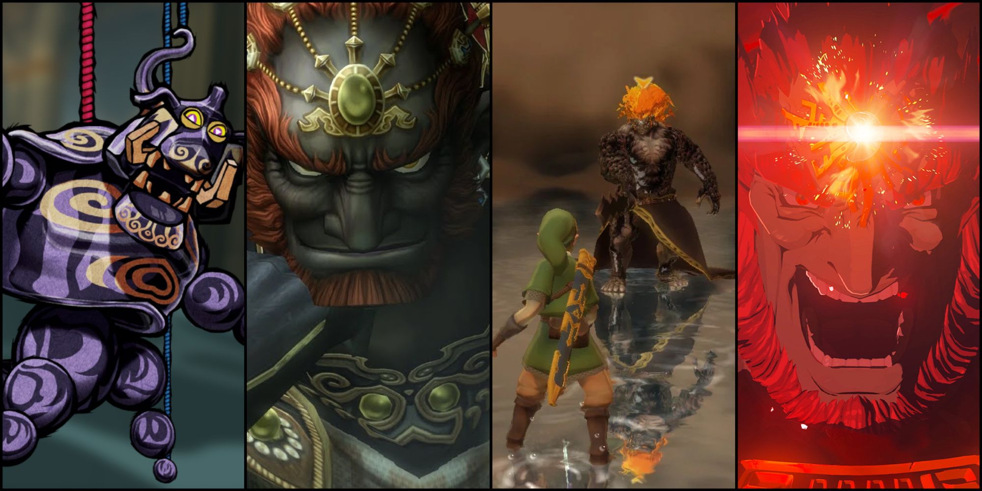 Puppet Ganon, Ganondorf, Demise, and Ganondorf from the Legend of Zelda series