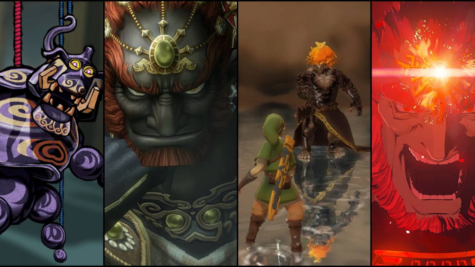 Puppet Ganon, Ganondorf, Demise, and Ganondorf from the Legend of Zelda series