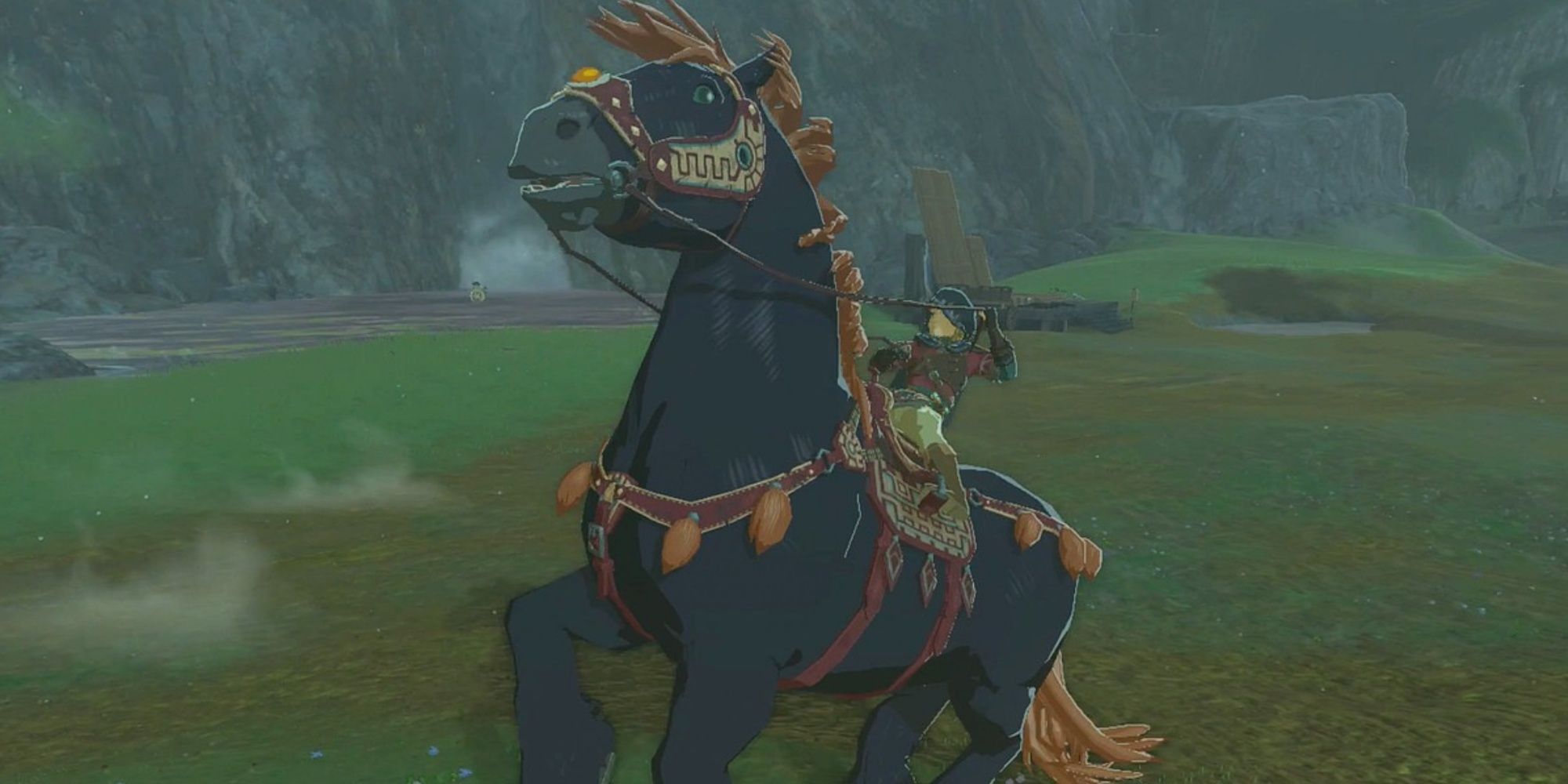 Link riding Giant Horse (Ganon's Horse) TOTK