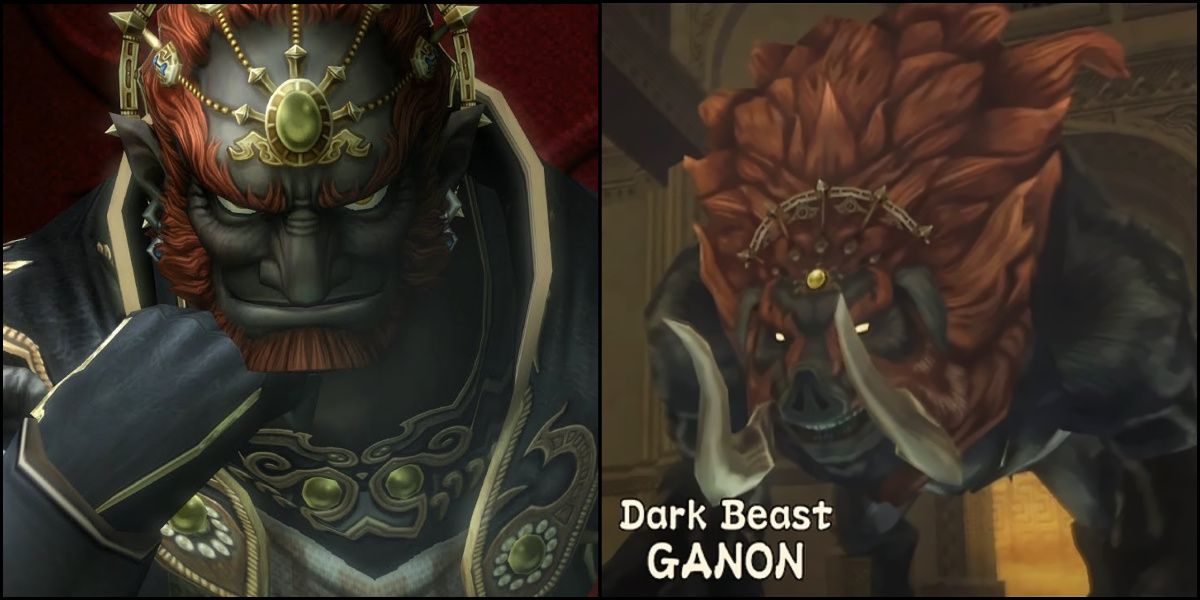 Ganondorf and Dark Beast Ganon as they appear in Twilight Princess