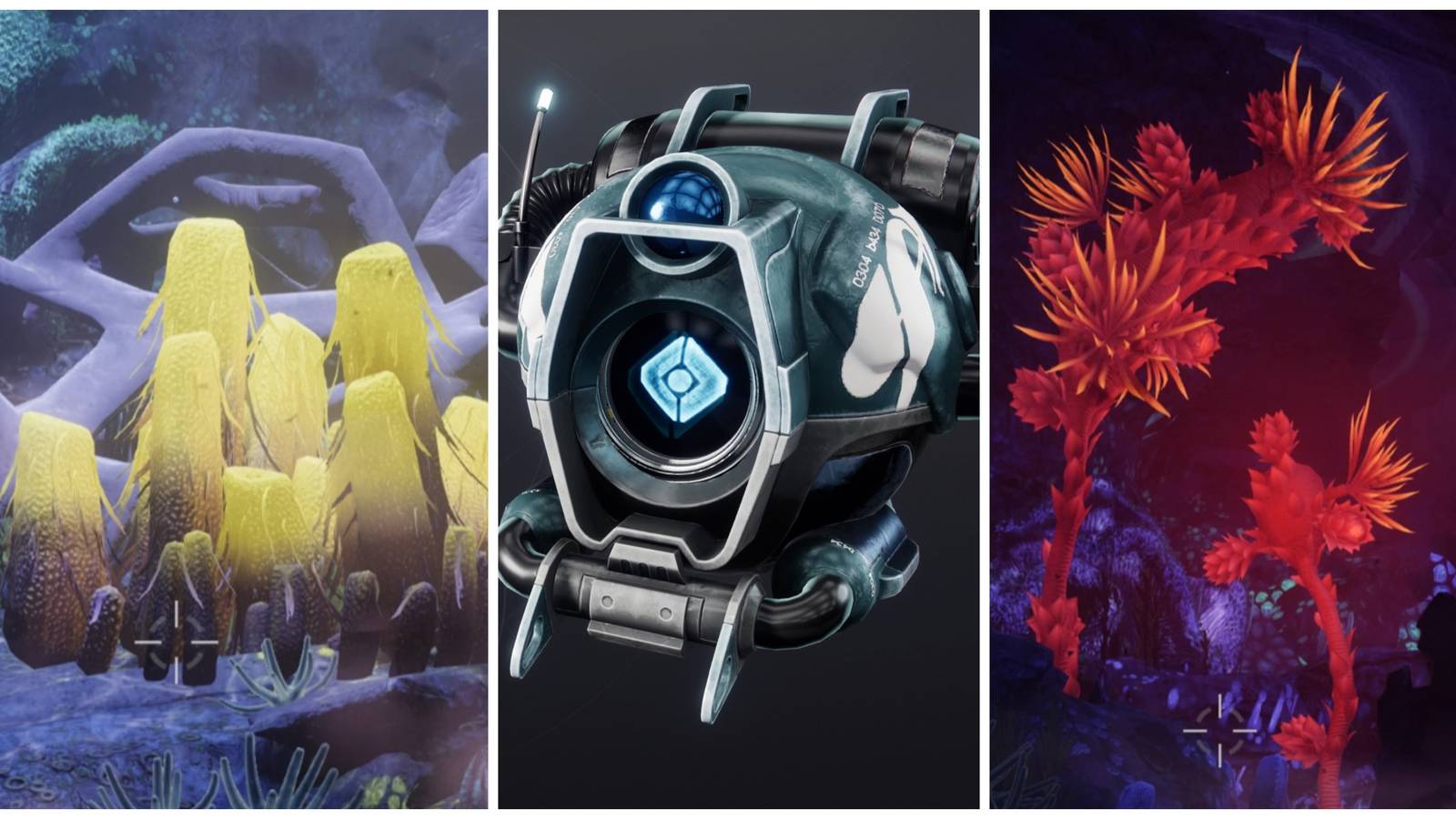 destiny 2 deep dive flora and plants in the aquarium, exotic ghost shell Siochain's Scub Shell