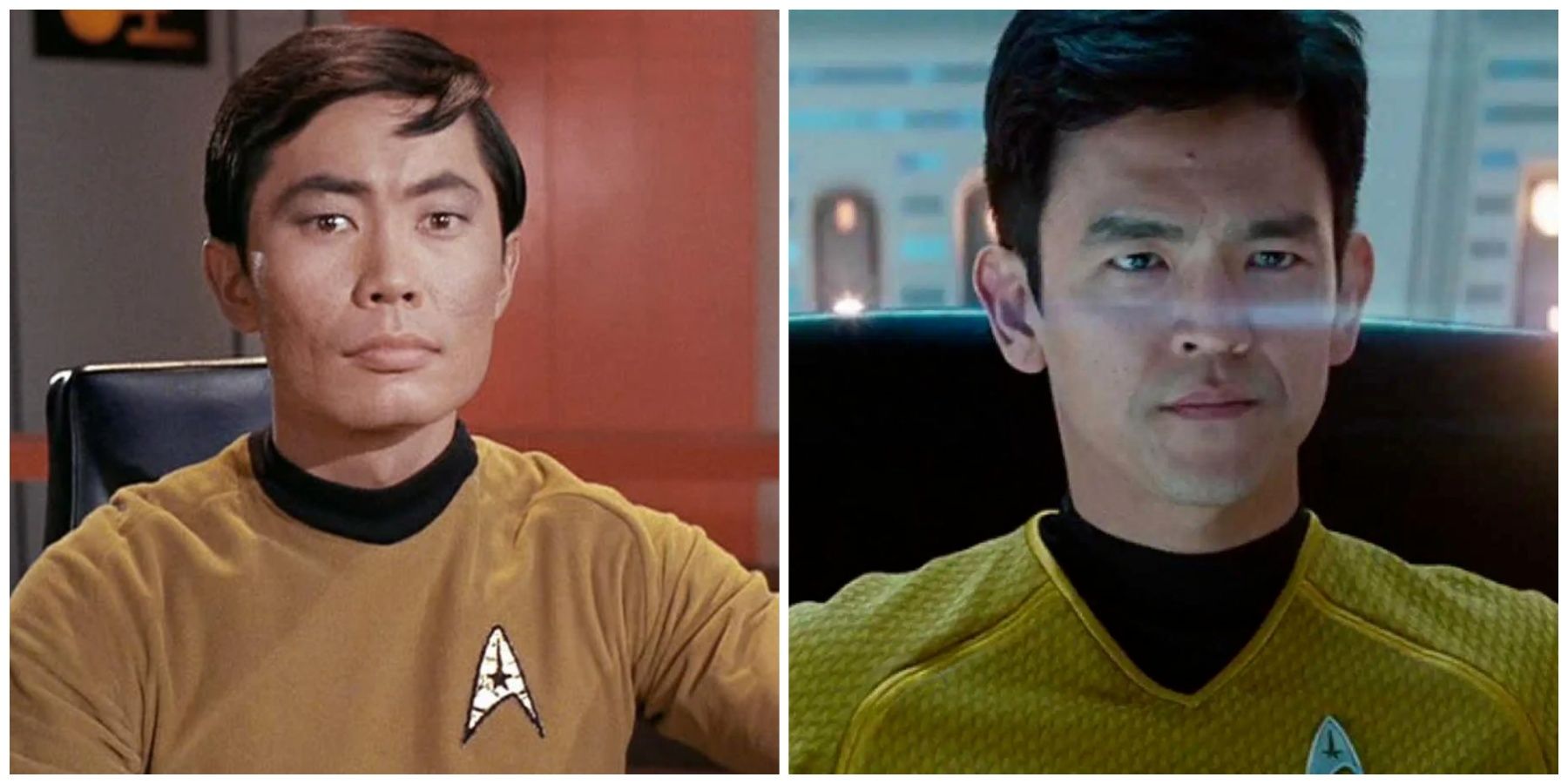 George Takei and John Cho as Hikaru Sulu