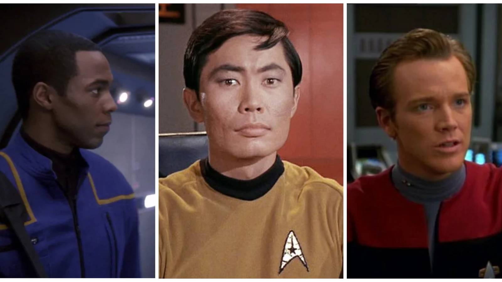 Anthony Montgomery as Travis Mayweather. George Takei as Hikaru Sulu. Robert Duncan McNeill as Tom Paris.