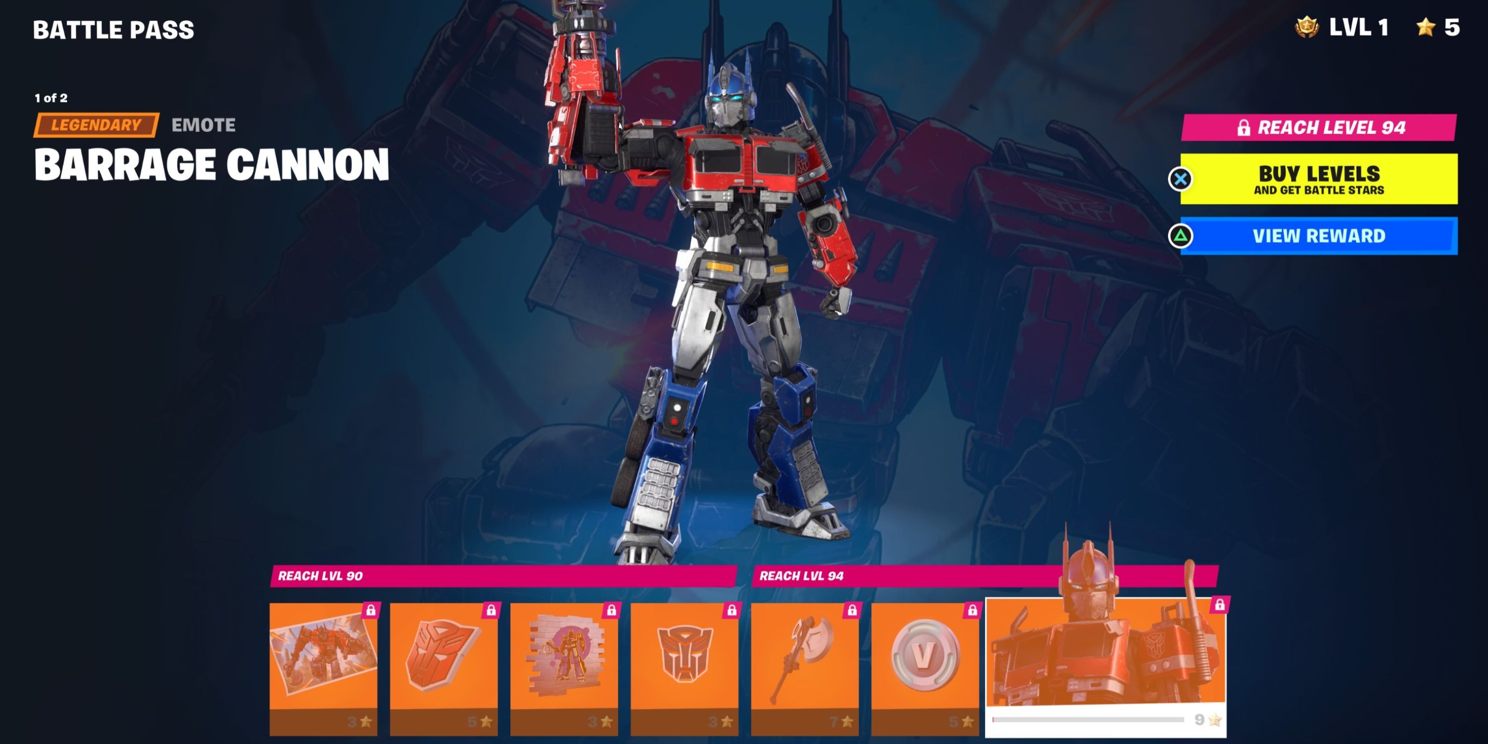 fortnite chapter 4 season 3 battle pass page 14 optimus prime