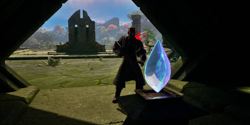 picking up the prism at the apparatus