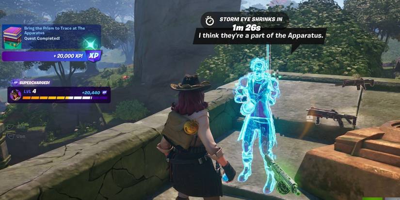 handing over the prism to trace at the apparatus