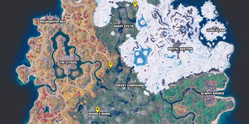fortnite chapter 4 season 3 map with temple markers