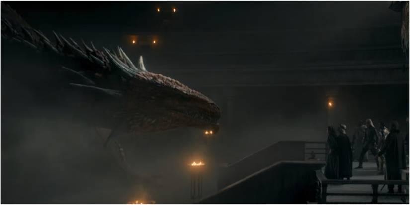 Rhaenys and Meleys intimidate the Greens in House of the Dragon.