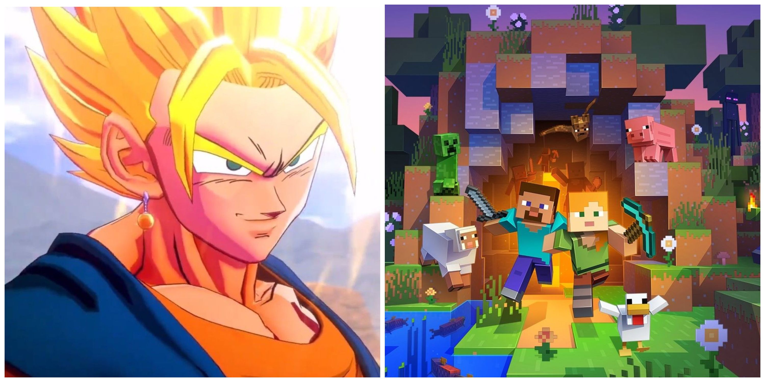 goku in video games, alex and steve from minecraft
