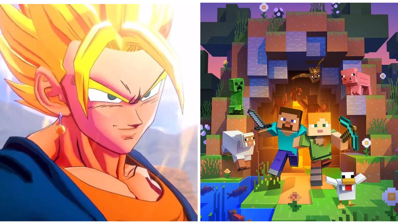 goku in video games, alex and steve from minecraft