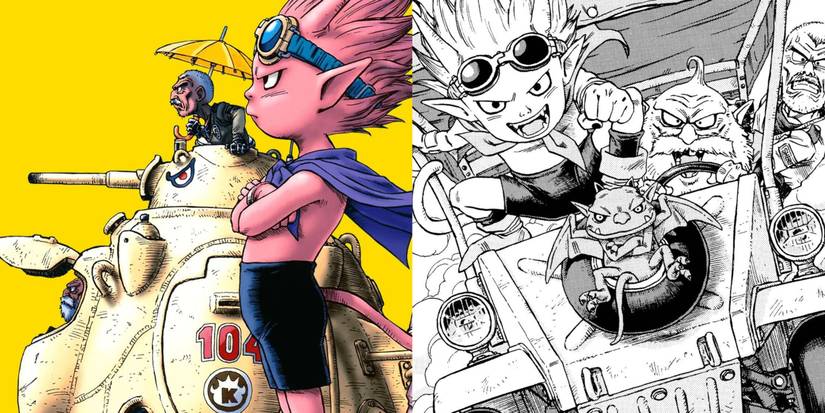 Manga artwork of Sand Land main characters, Beelzebub, Rao and Thief