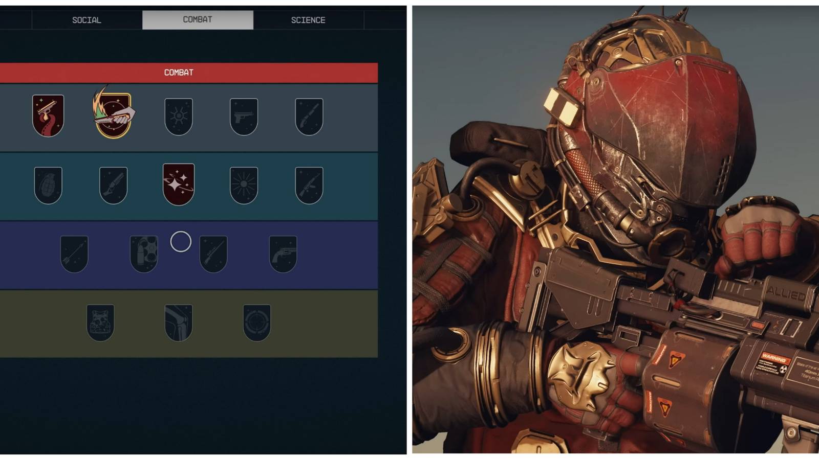 Skill Tree and Created Character
