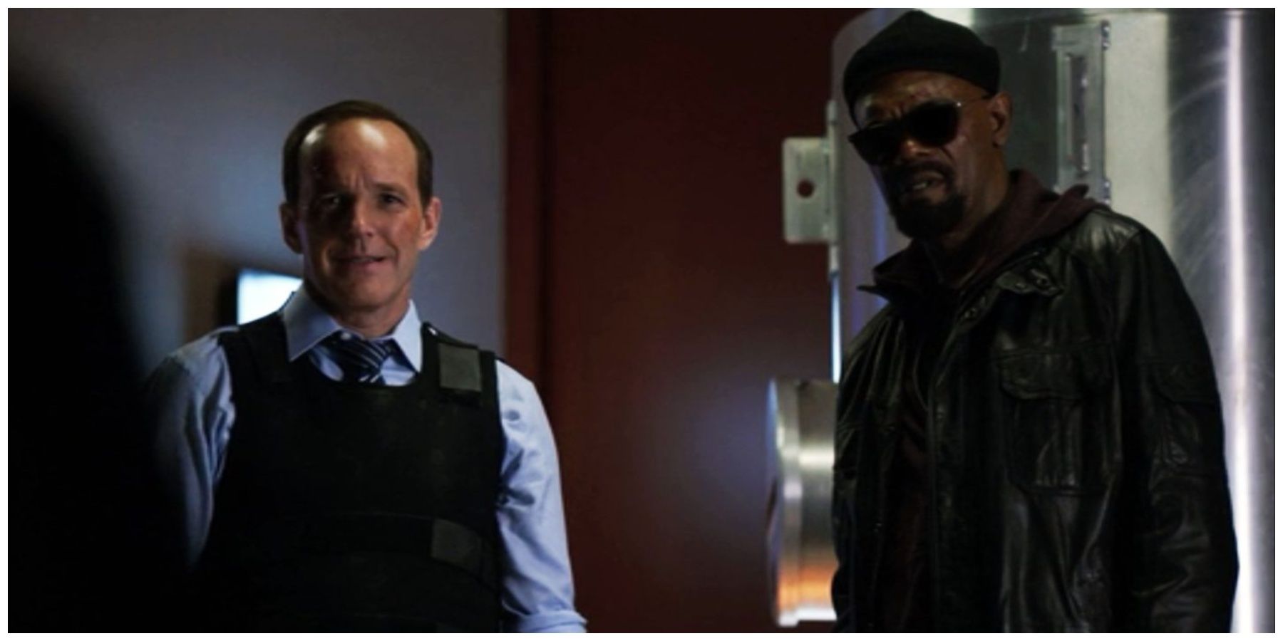 Clark Gregg as Phil Coulson. Samuel L. Jackson as Nick Fury.