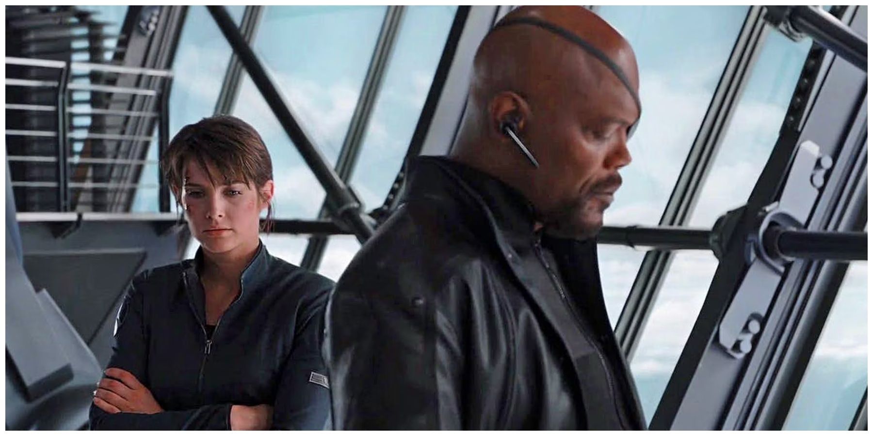 Cobie Smulders as Maria Hill. Samuel L. Jackson