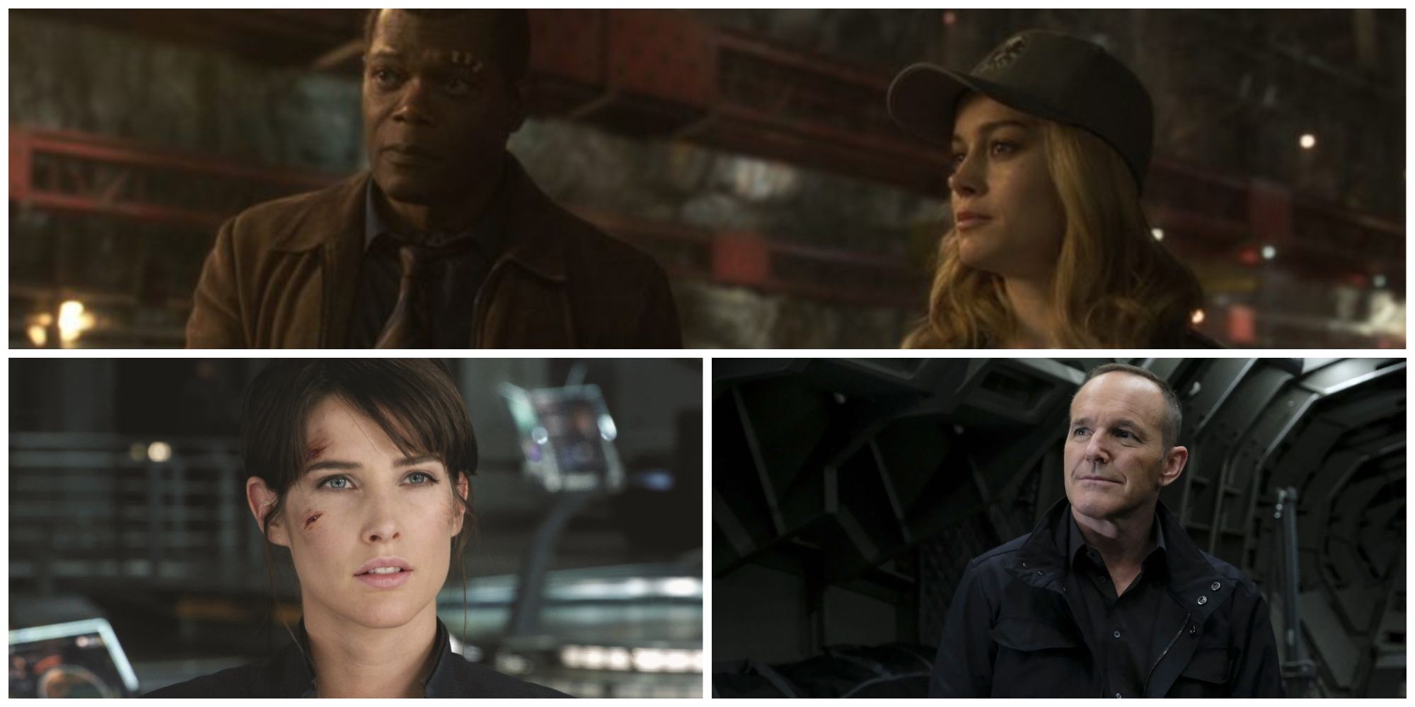 Samuel L. Jackson as Nick Fury. Brie Larson as Captain Marvel. Cobie Smulders as Maria Hill. Clark Gregg as Phil Coulson.