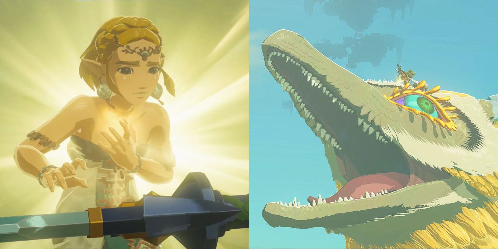 Zelda transforms into the Light Dragon to make sure the Master Sword makes it to Link in Tears of the Kingdom