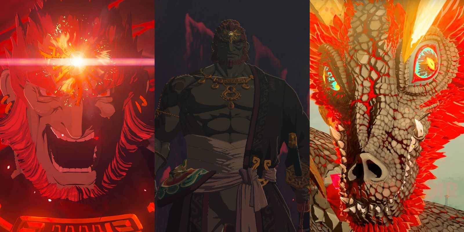 Ganondorf's various forms in Tears of the Kingdom