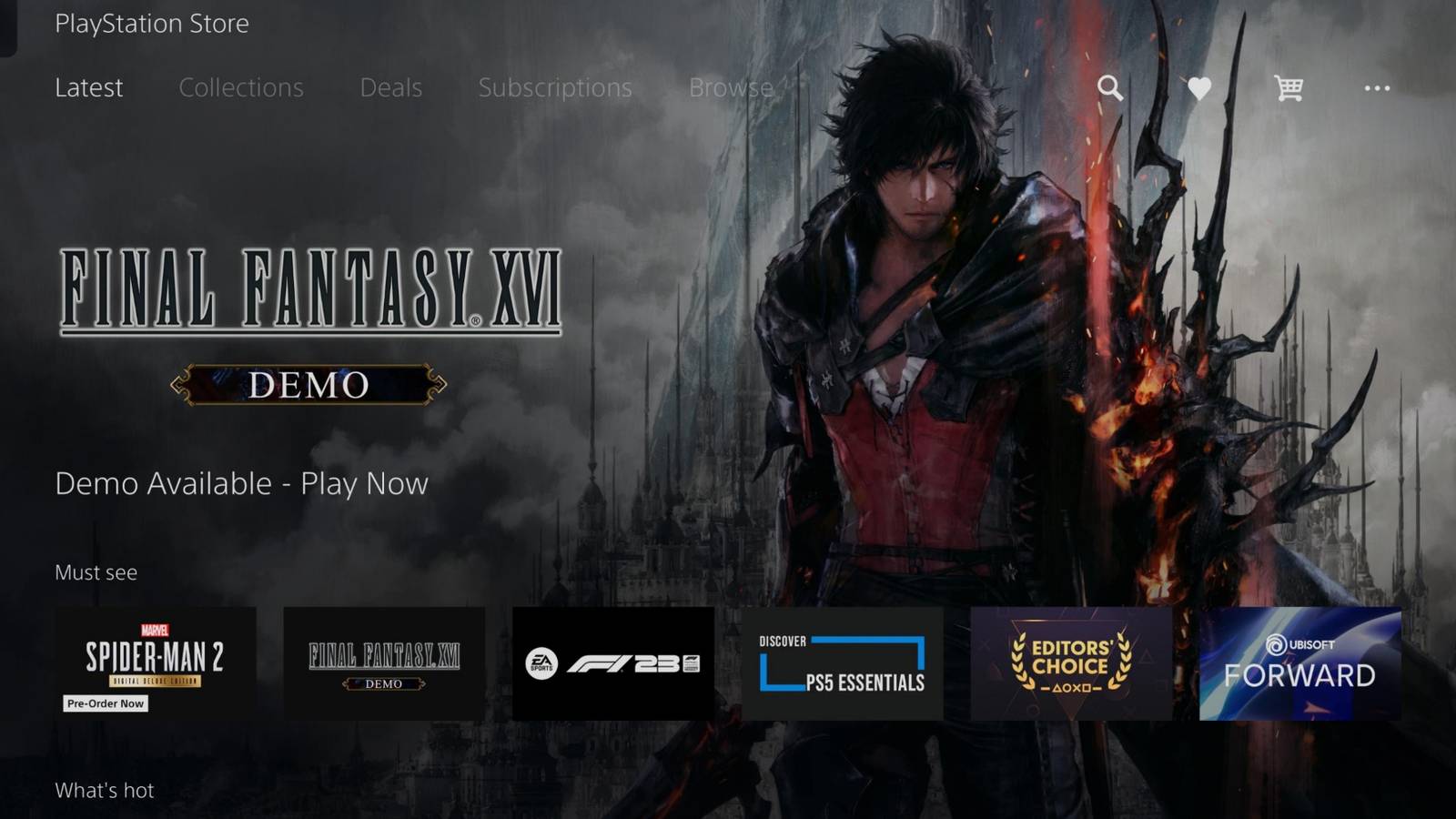 Final Fantasy 16 PlayStation Demo Cover