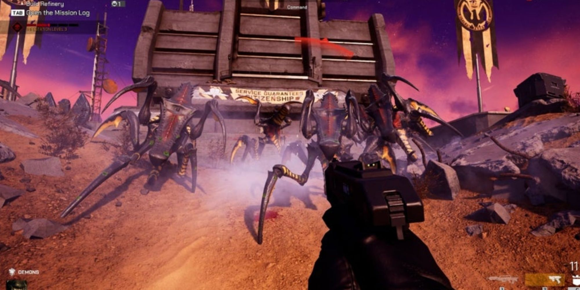 Fighting an Infestation of Arachnids in Starship Troopers: Extermination