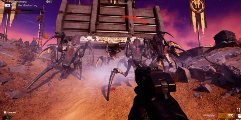 Fighting an Infestation of Arachnids in Starship Troopers: Extermination