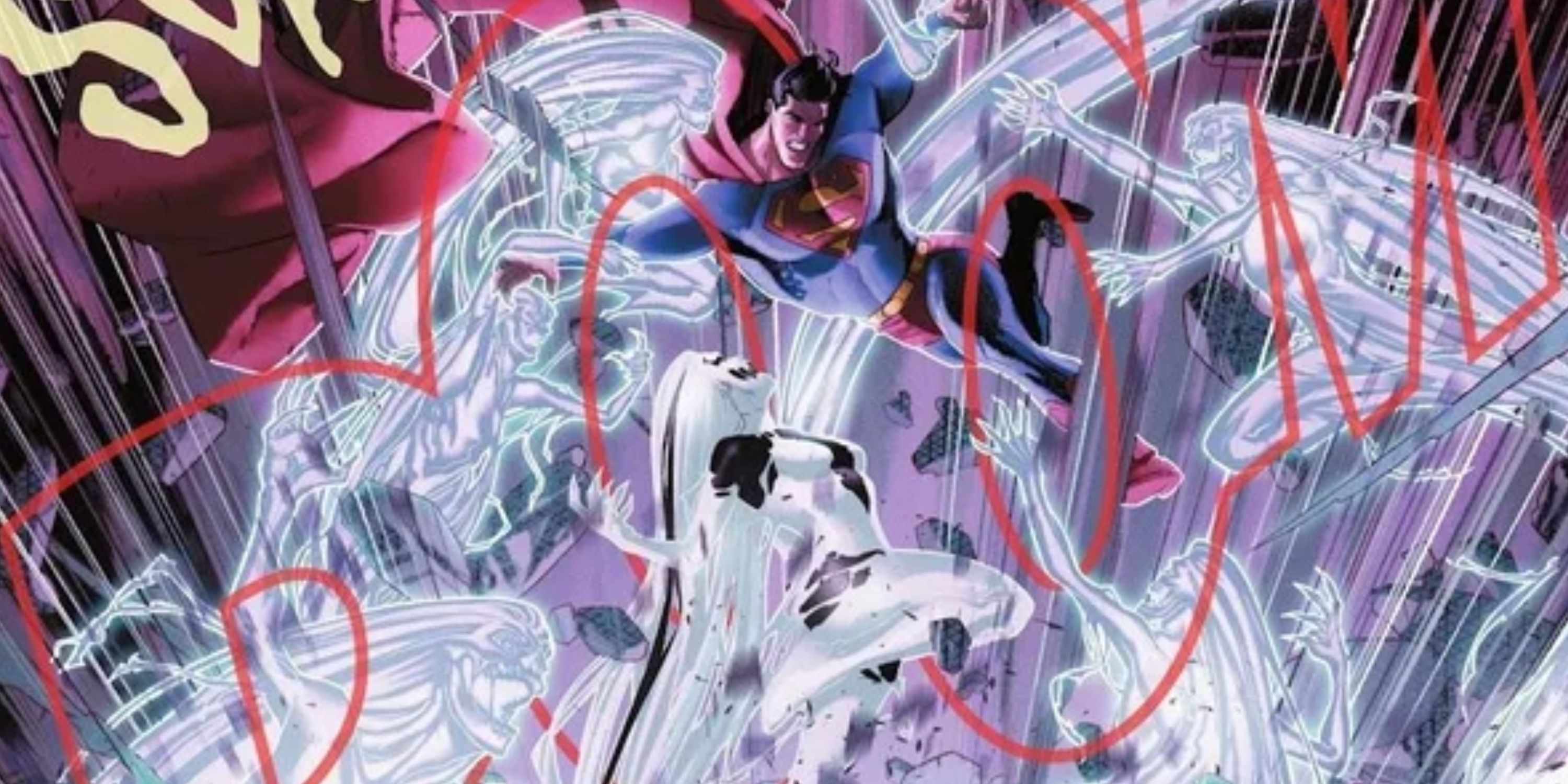 silver banshee fighting superman in the dc comics