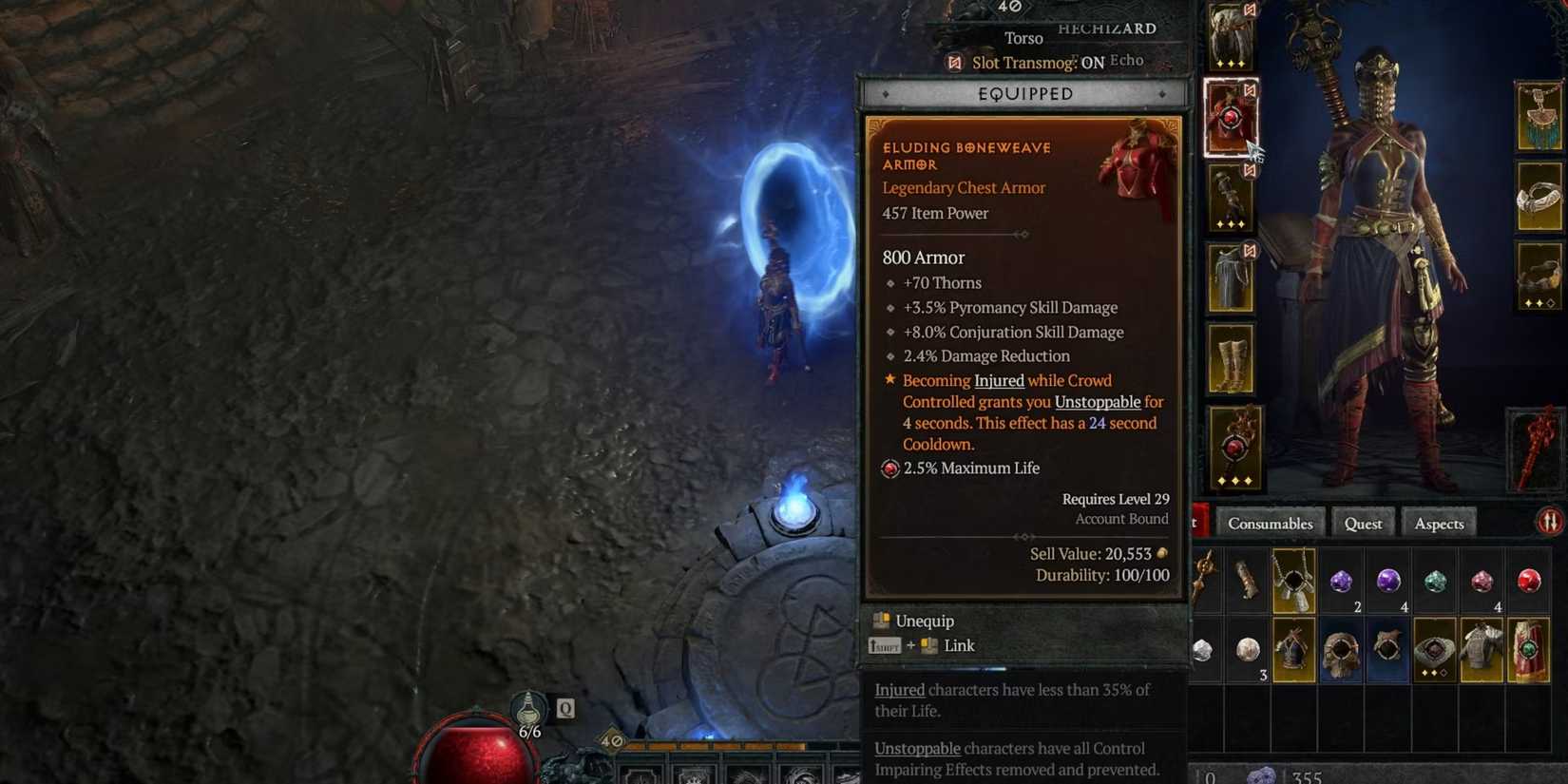 Eluding boneweave armor diablo 4