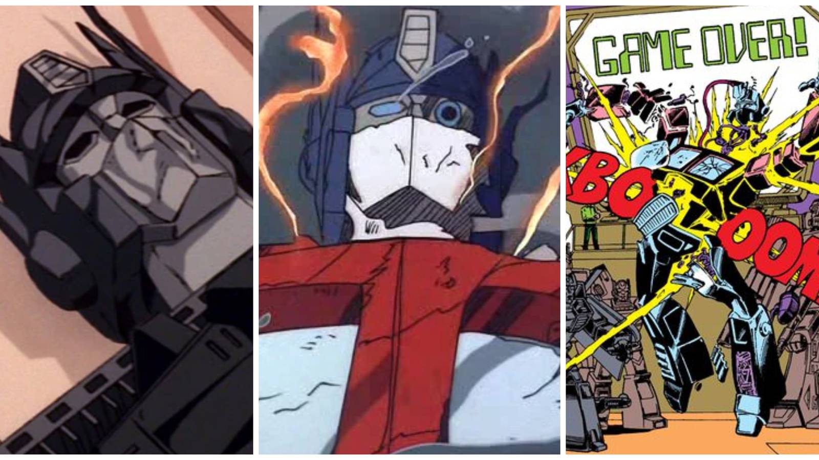 transformers the movie optimus prime dies, transformers g1 cartoon optimus prime dies, optimus prime marvel comic dies
