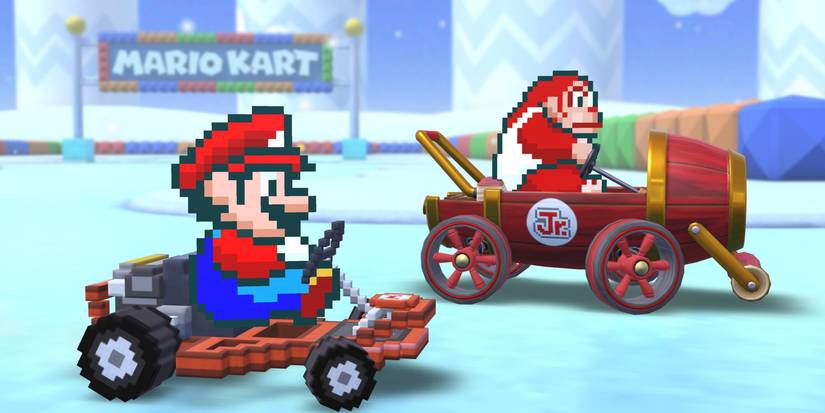 8-bit mario racing 8-bit Donkey Kong Jr.
