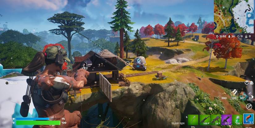 grind railing and using flare gun to track opponents