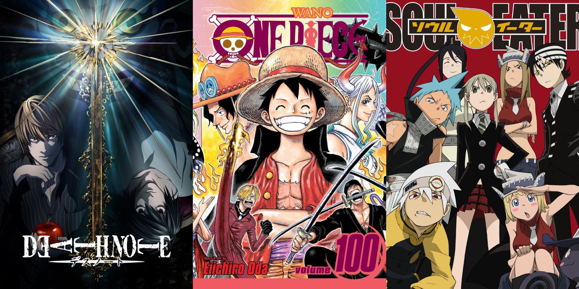 Death note, one piece and soul eater