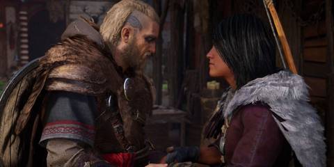 Eivor speaking with Petra in Assassin's Creed: Valhalla