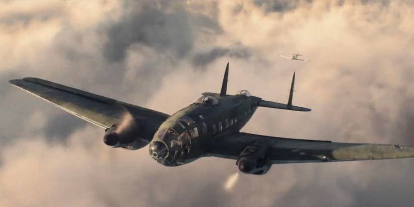 nazi plane being chased by a smaller plane