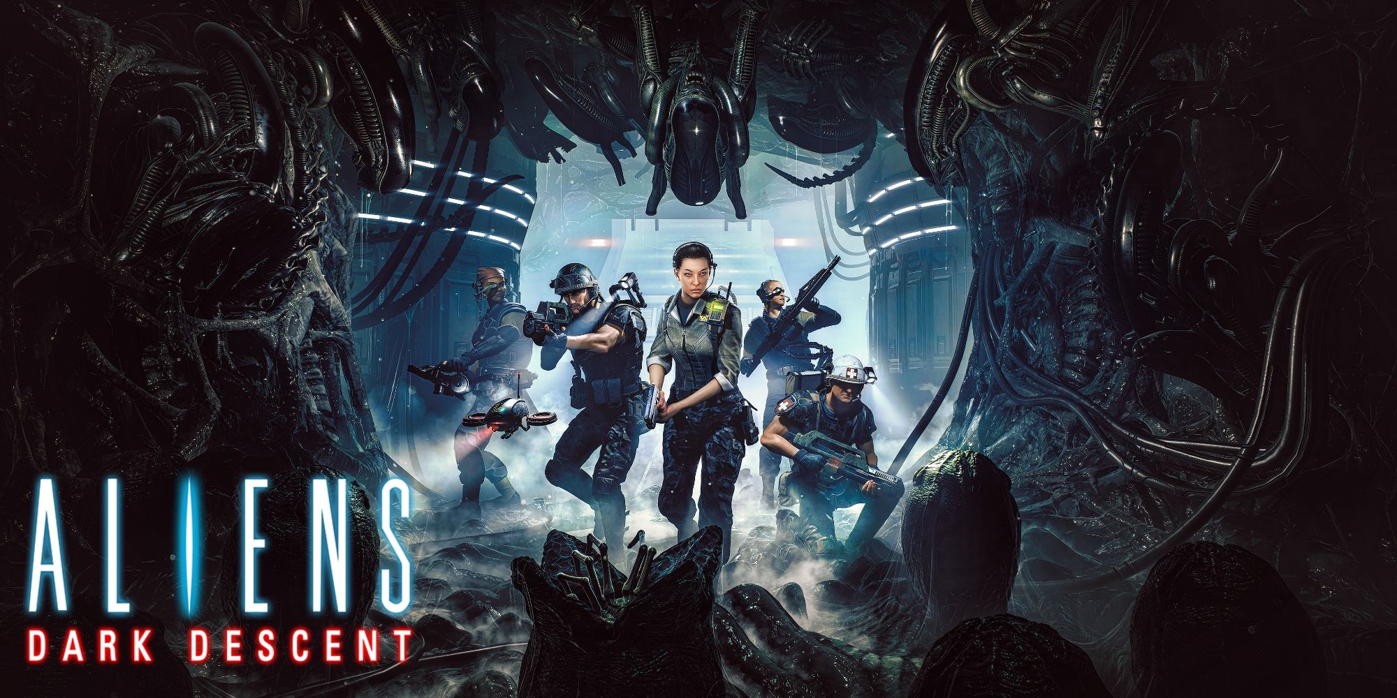 The cover image for Aliens: Dark Descent